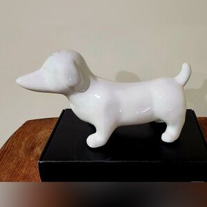 Ceramic Dachshund Figurine - White